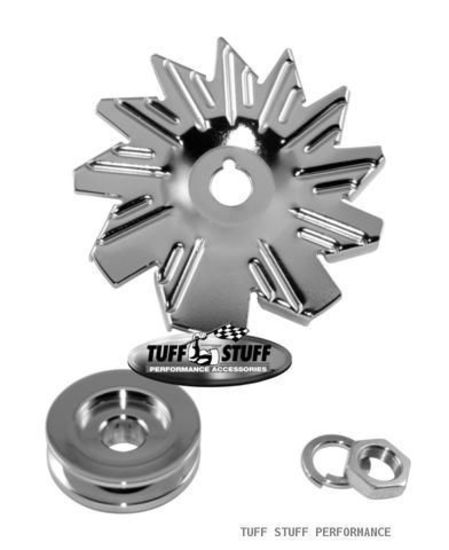 Tuff Stuff TUF7600A Chrome Alternator Fan & Pulley Single V-Groove