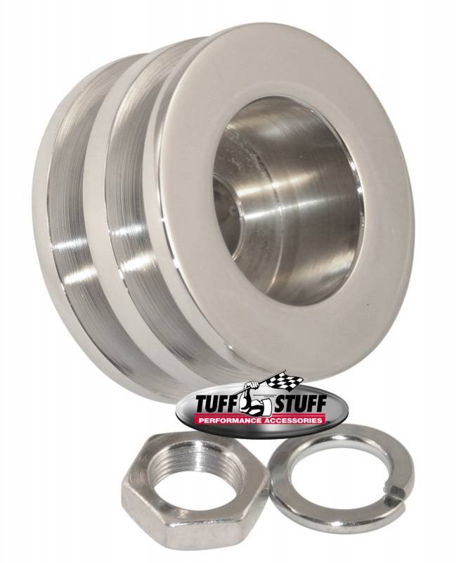 Tuff Stuff TUF7610F Chrome Billet Steel Alternator Pulley Double V-Groove, 2.25" O.D