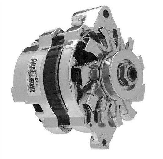 Tuff Stuff TUF7937A Chrome Gm Mini Alternator 60 Amp 1-Wire Single V Pulley
