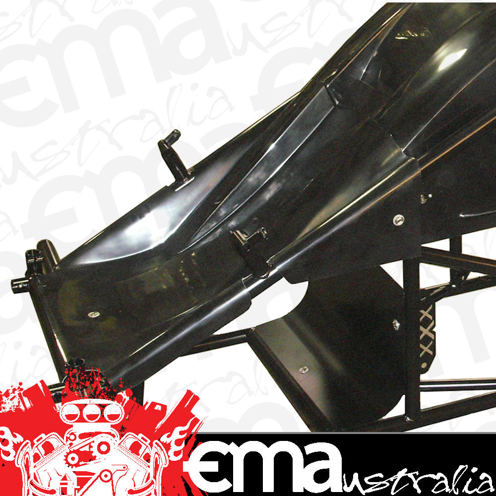Triple xxx TxRC-SC-BW-6119B Dual Duct Inside Rail Nose suit Sprint Car - Black