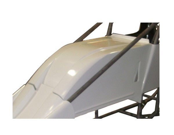 Triple xxx TxRC-SC-BW-6837 Sprint Car Dual Duct Inside The Rail Hood Style Inside The Rail Dual Duct for Use w/ Nose Txrc-Sc-Bw-6619 And Arm Guard Txrc-Sc-Bw-0053 Fit