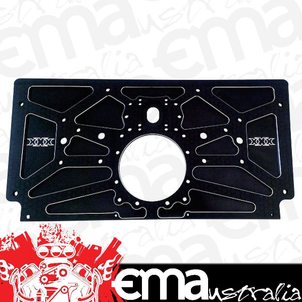Triple xxx TxRC-SC-EG0006B Sprint Car Rear Motor Plate Fits Maxim And Eagle Style Raised Rail Thickness 3/8" Aluminium Finish Black Anodized Txrc-S