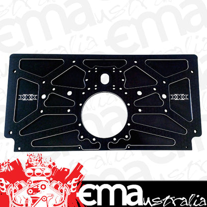 Triple xxx TxRC-SC-EG0006B Sprint Car Rear Motor Plate Fits Maxim And Eagle Style Raised Rail Thickness 3/8" Aluminium Finish Black Anodized Txrc-S