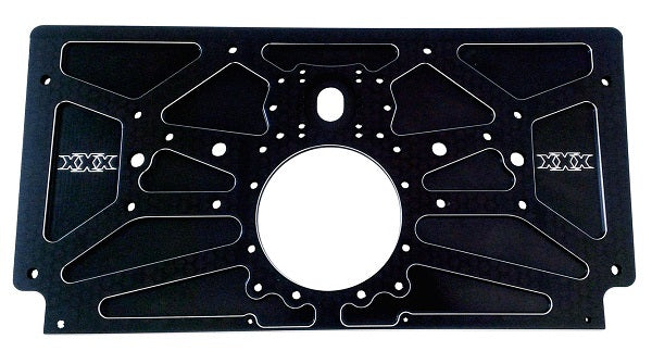Triple xxx TxRC-SC-EG0006B Sprint Car Rear Motor Plate Fits Maxim And Eagle Style Raised Rail Thickness 3/8" Aluminium Finish Black Anodized Txrc-S