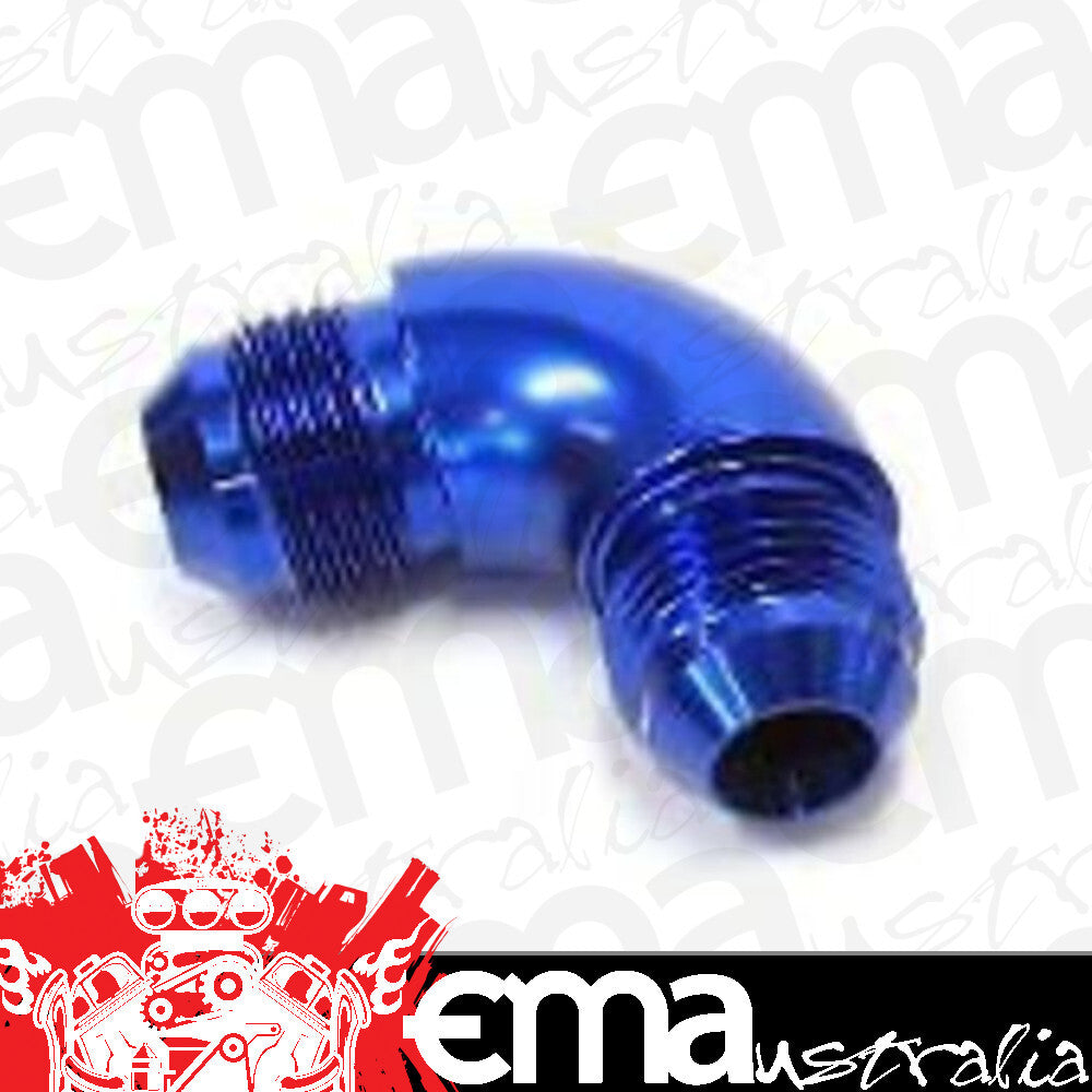 Aeroflow AF521-04 -4AN 90 Deg Male Flare Union Blue Full Flow No Restriction