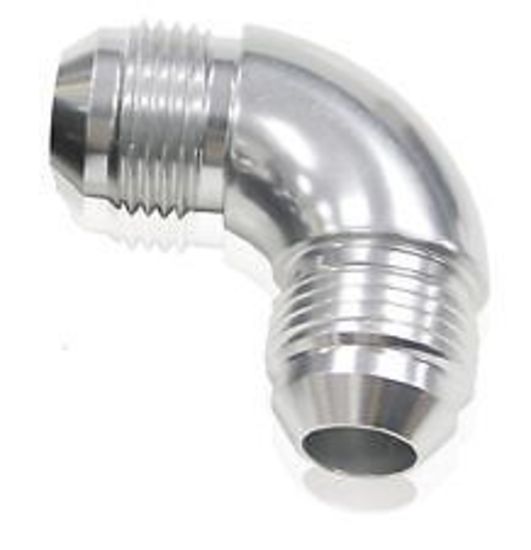 Aeroflow AF521-10S -10AN 90 Deg Male Flare Union Silver Full Flow No Restrictio