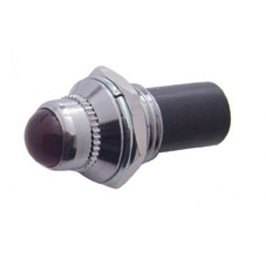 UPI Reproductions UP40055 Dash Indicator Light Red 12V 3/8 O.D w/ Chrome Bezel