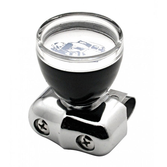 UPI Reproductions UP70109 Steering Wheel Spinner Knob Black w/ Clear Top & S/S Clamp