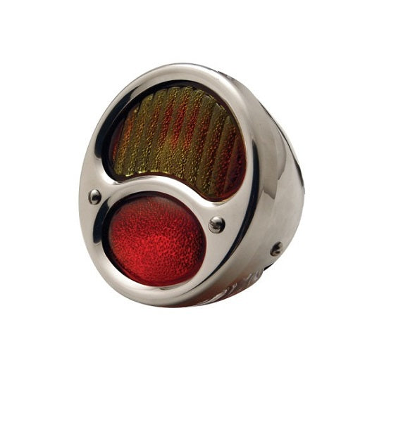 UPI Reproductions UPA1002-12VR S/S R/H Rear Tail Light Assembly suit 1928-31 Ford w/ Red/Amber Lens