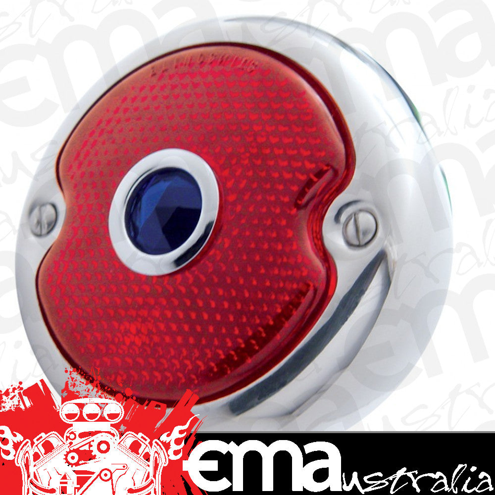 UPI Reproductions UPA1033BD S/S R/H Rear Tail Light Assembly suit 1933-36 Ford w/ Red Lens & Blue Dot