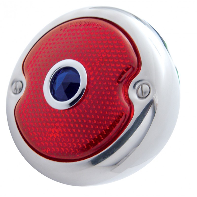 UPI Reproductions UPA1033BD S/S R/H Rear Tail Light Assembly suit 1933-36 Ford w/ Red Lens & Blue Dot