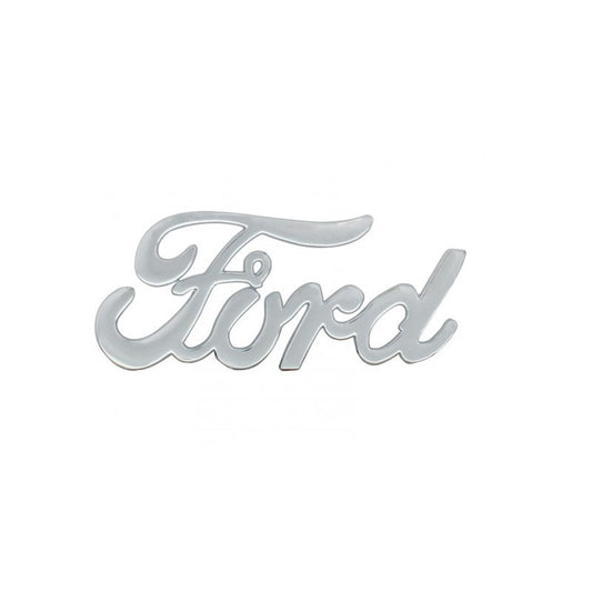 UPI Reproductions UPA6108 Chrome Ford Script Emblem w/ Studs & Clips