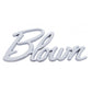 UPI Reproductions UPS1010 CHROME BLOWN SCRIPT EMBLEM w/ STUD MOUNTS & CLIPS