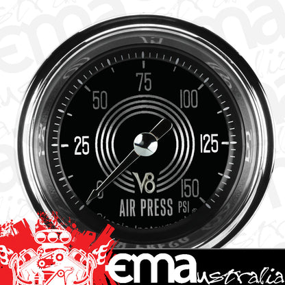 Classic Instruments V8SR118SHC V8 Speedster 2-1/8" Full Sweep Air Pressure 150