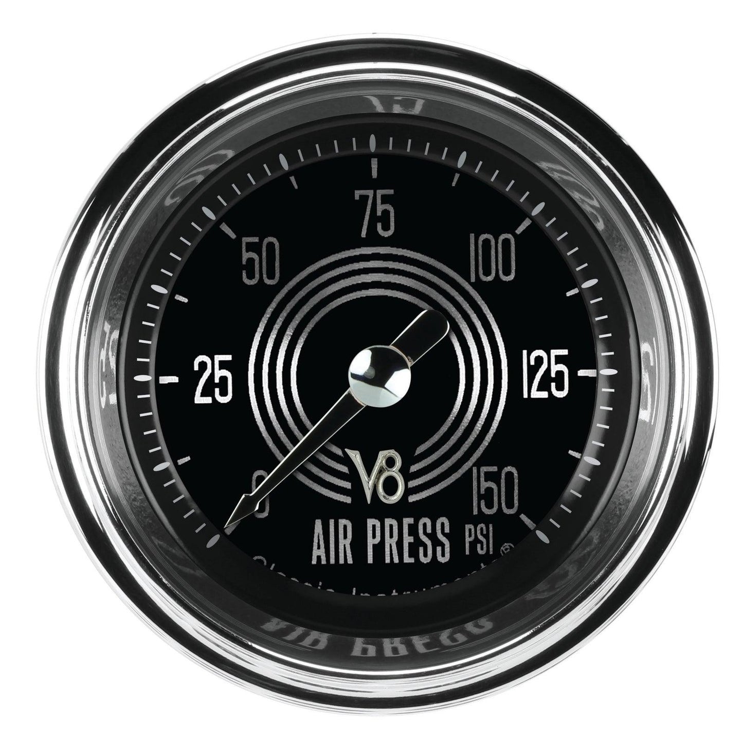 Classic Instruments V8SR118SHC V8 Speedster 2-1/8" Full Sweep Air Pressure 150