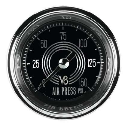 Classic Instruments V8SR118SHC V8 Speedster 2-1/8" Full Sweep Air Pressure 150