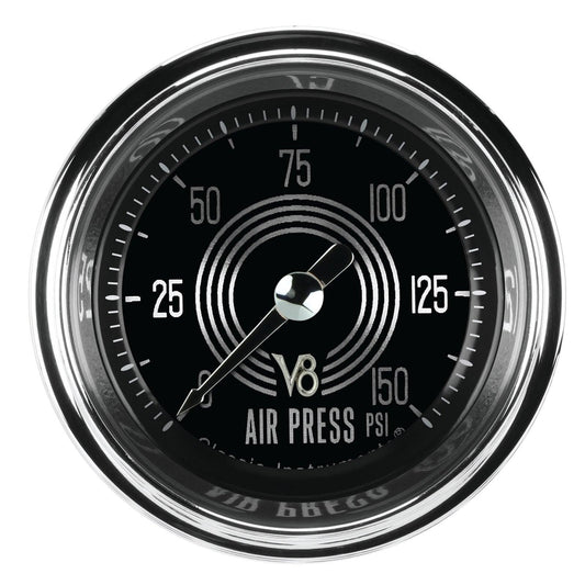 Classic Instruments V8SR118SHC V8 Speedster 2-1/8" Full Sweep Air Pressure 150