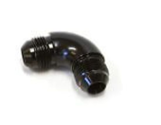 Aeroflow AF522-06BLK 90 Deg 1/4" to -6AN Full Flow Black No Restriction In Bend