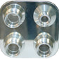 Vintage Air VA384600-MBA A/C & Heater 4-Way Inline Polished Bulkhead (-6 & -10 Male O-Ring)