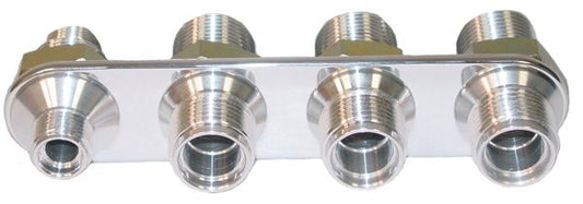 Vintage Air VA386600-MBA A/C & Heater 4-Way Diamond Polished Bulkhead (-6 & -10 Male O-Ring)