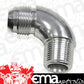 Aeroflow AF522-08-08S 90 Deg 1/2" to -8AN Full Flow Silver No Restriction In Bend