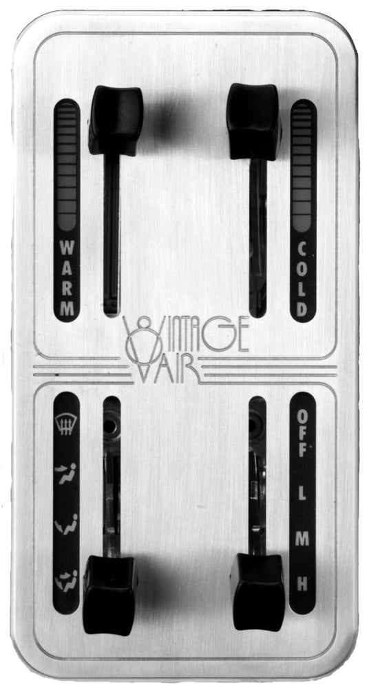 Vintage Air VA48102-SVQ Gen II 4 Lever Machined Horizontal Control Panel (4.69" Wide X 2.5" Tall, Internally Lighted)