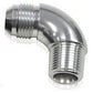Aeroflow AF522-08-08S 90 Deg 1/2" to -8AN Full Flow Silver No Restriction In Bend