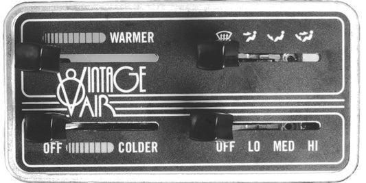 Vintage Air VA49110-SHQ Vertical 4 Lever Fingertip Panel 4.63" Wide X 2.44" Tall. Internally Lighted.