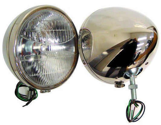 VINTIQUE INC. POLISHED S/STEEL HEAD LAMPS VI40-13000-QS SUIT 1933-34 Ford 1 PAIR