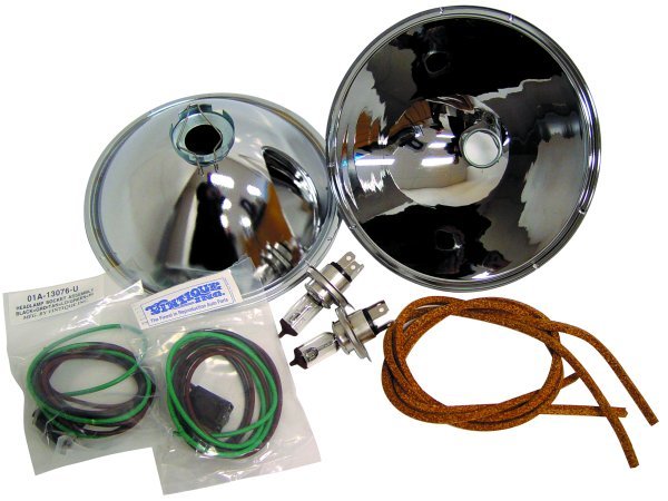 Vintique Inc 12V Halogen Headlight Reflector Kit (Suit 1935-36 Ford Car & 1935-39 Ford Pickup) (VI48-13027-QK12)
