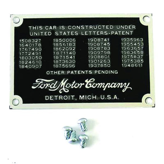 Vintique Inc Firewall Patent Number Plates (Suit 1935-36 Ford) (VI48-18650)