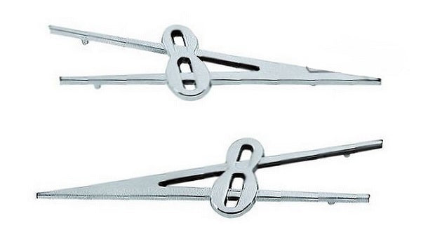 Vintique Inc Bonnet Side Emblems (Suits 1938 Ford Deluxe Sold As Pairs) (VI81A-16605/6)