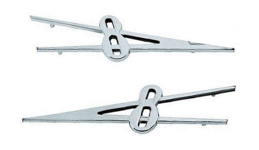 Vintique Inc Bonnet Side Emblems (Suits 1938 Ford Deluxe Sold As Pairs) (VI81A-16605/6)