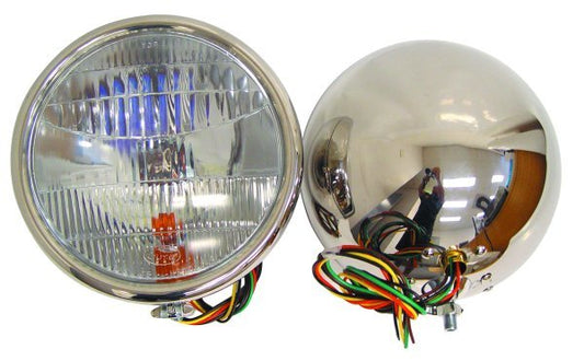 Vintique Inc S/S Headlamps With Turn Signal Installed (Suit 1932 Ford With For Script Logo) (VIB-13000-QSTS)