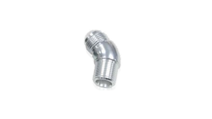 Aeroflow Performance Products AF523-04-04S 45 Deg 1/4" to -4AN Full Flow Silver No Restriction In Bend