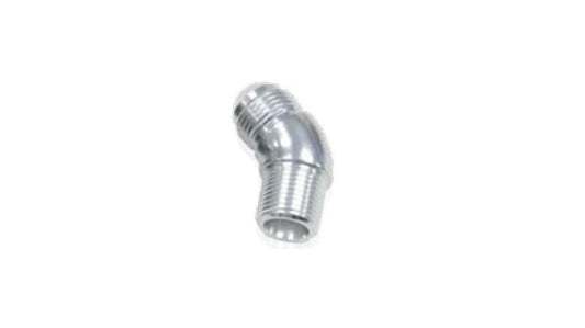Aeroflow AF523-04-04S 45 Deg 1/4" to -4AN Full Flow Silver No Restriction In Bend