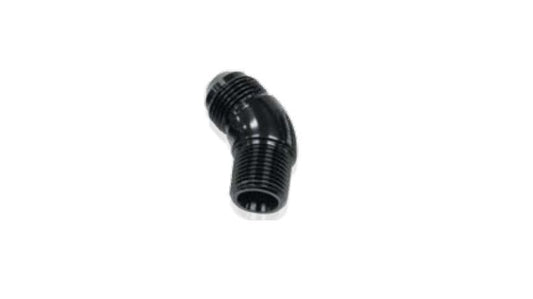 Aeroflow AF523-04BLK 45 Deg 1/8" to -4AN Full Flow Black No Restriction In Bend