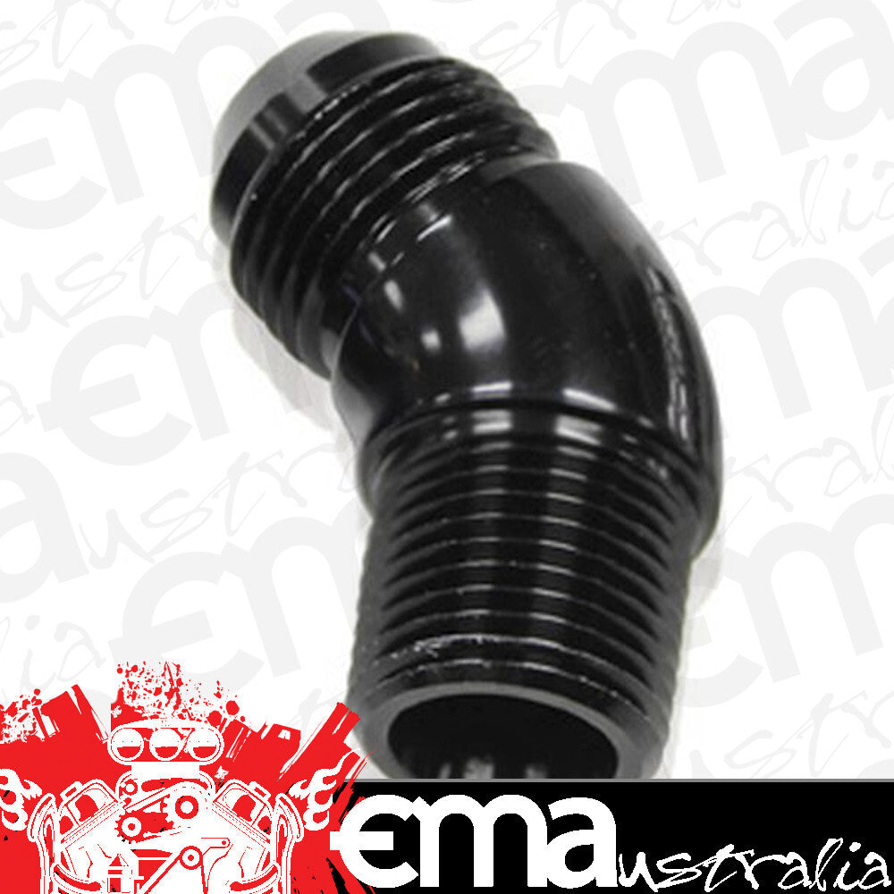 Aeroflow AF523-06-02BLK 45 Deg 1/8" to -6AN Full Flow Black No Restriction In Bend