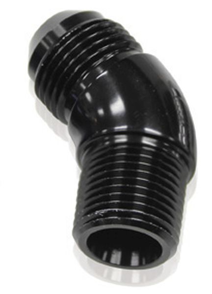 Aeroflow AF523-06-02BLK 45 Deg 1/8" to -6AN Full Flow Black No Restriction In Bend