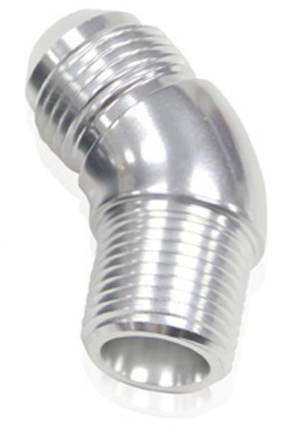 Aeroflow Performance Products AF523-06-02S 45 Deg 1/8" to -6AN Full Flow Silver No Restriction In Bend