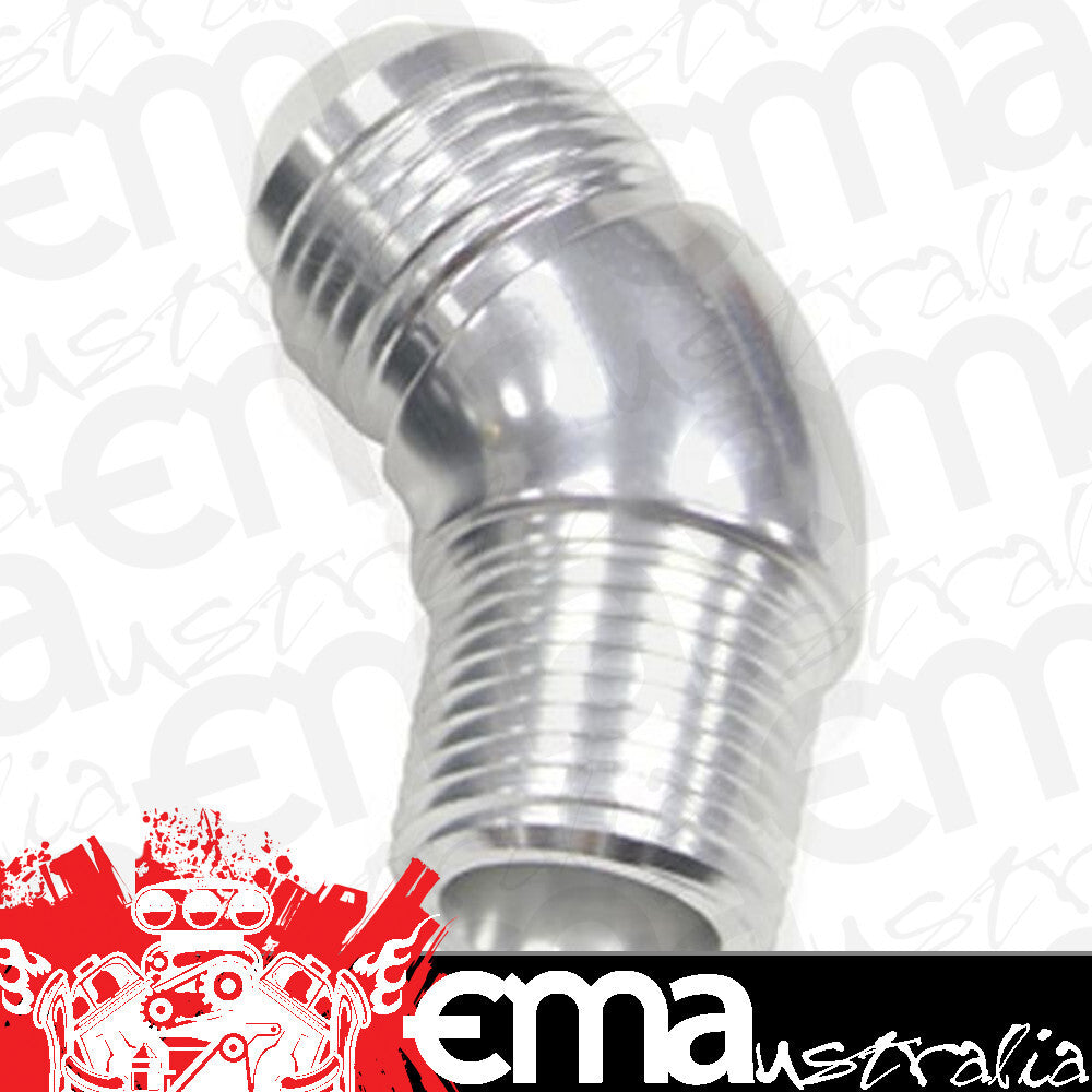 Aeroflow AF523-06-02S 45 Deg 1/8" to -6AN Full Flow Silver No Restriction In Bend