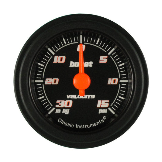 Classic Instruments VS08BBLF Velocity Black - Boost Gauge 2-1/8"