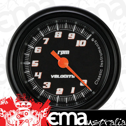 Classic Instruments VS183BBLF Velocity Black w/ Black Bezel 2-1/8" Tachometer