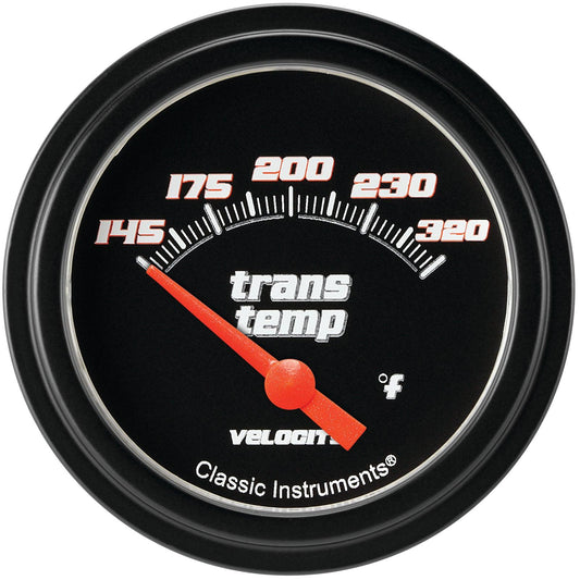Classic Instruments VS227BBLF Velocity Black w/ Black Bezel 2 5/8" Trans Temp.