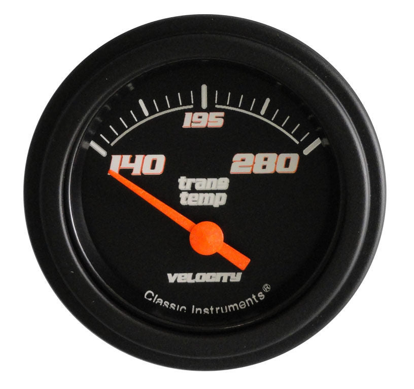 Classic Instruments VS27BBLF Velocity Black - Transmission Temp Gauge 2-1/6"