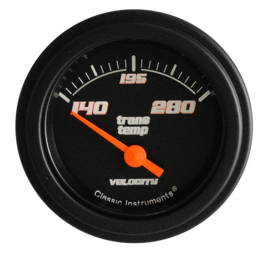 Classic Instruments VS27BBLF Velocity Black - Transmission Temp Gauge 2-1/6"