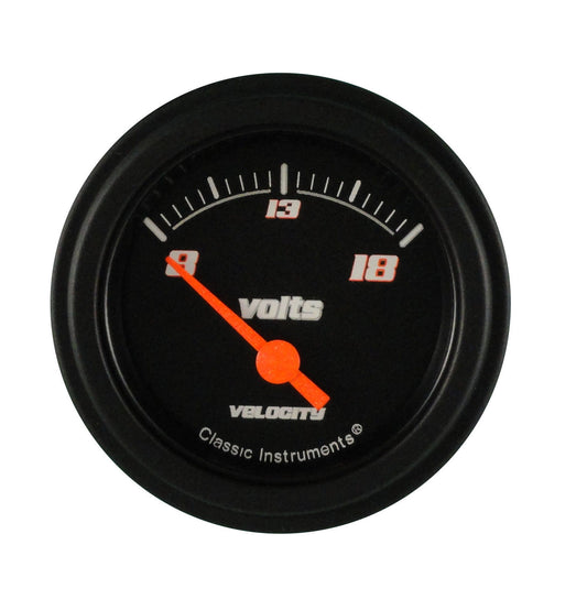 Classic Instruments VS30BBLF Velocity Black - Volt Gauge 2-1/8"