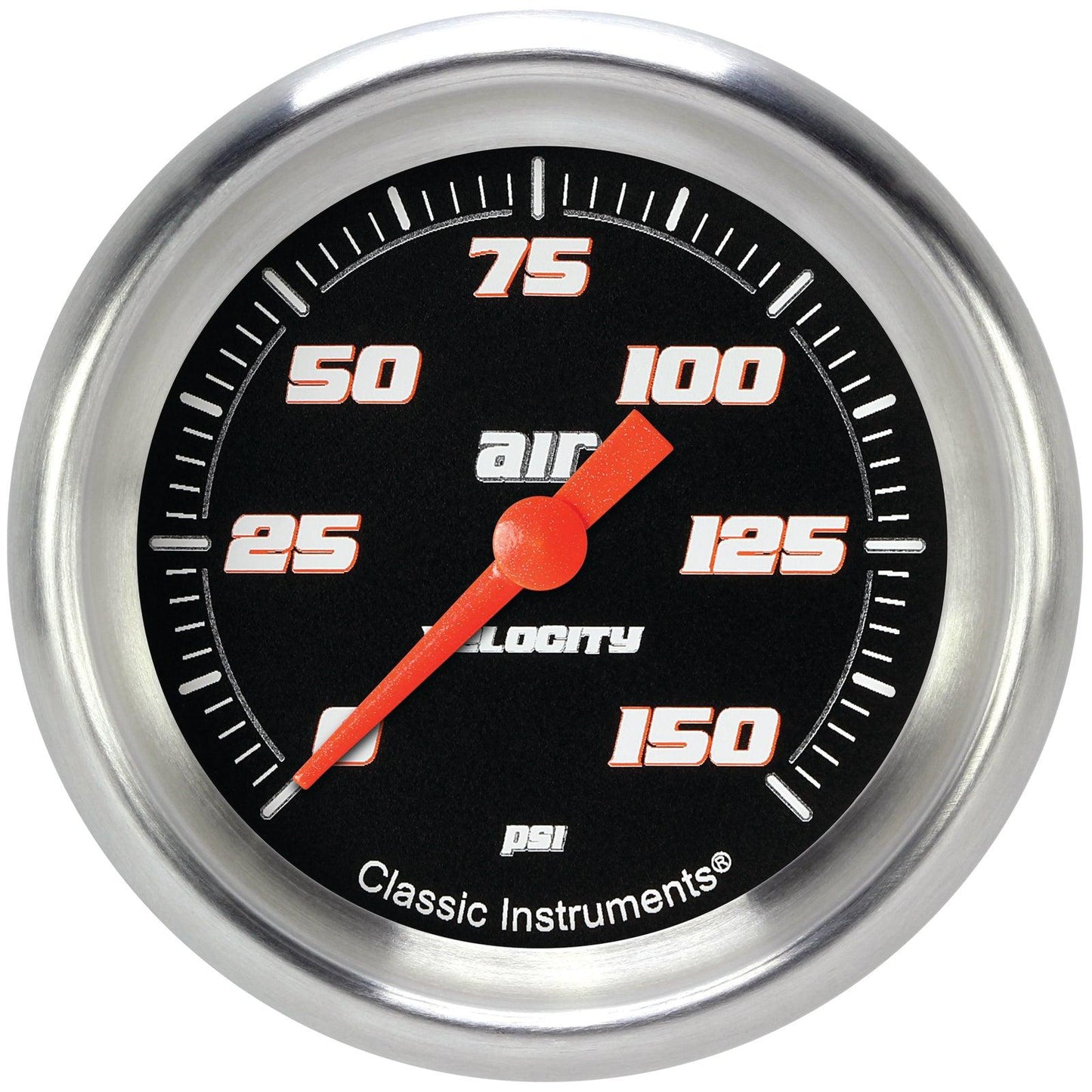 Classic Instruments VS318BAPF Velocity Black 2 5/8" Air Pressure Gauge