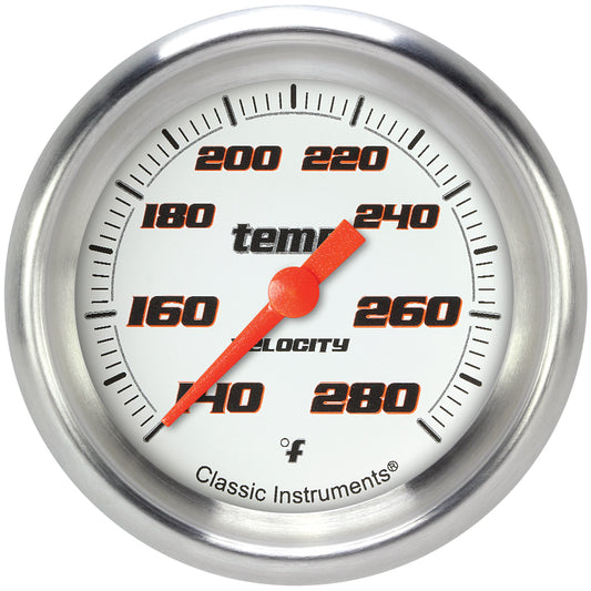 Classic Instruments VS326WAPF Velocity White - Water Temp Gauge Full Sweep 2-5/8"