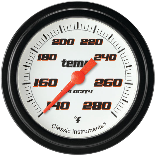 Classic Instruments VS326WBLF Velocity White - Water Temp Gauge Full Sweep 2-5/8"